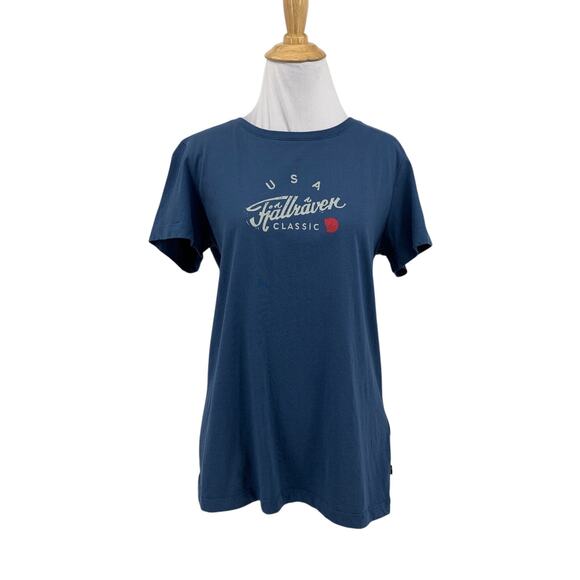 Fjallraven T Shirt Womens L Large Blue Cotton Classic Graphic Short Sleeve Tee - Picture 1 of 13